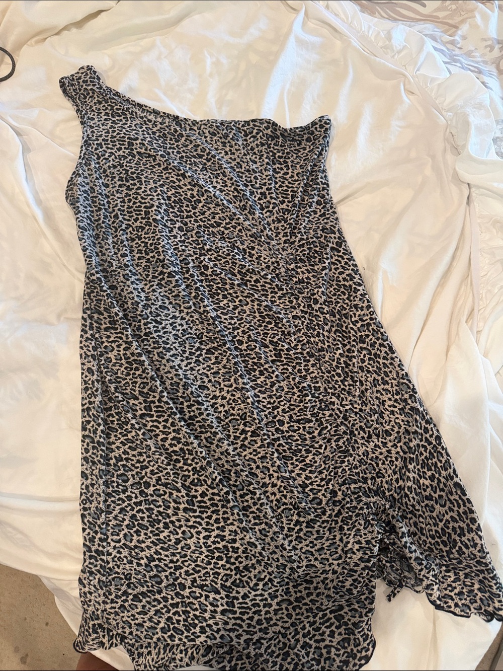 Leopard Print One-Shoulder Dress - Neutral Leopard
